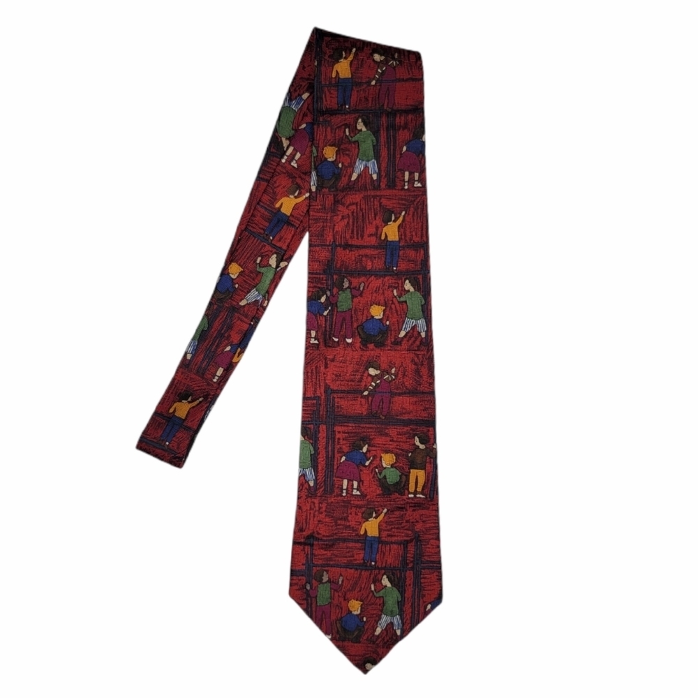 Save The Children Silk Tie Vintage Students Kids